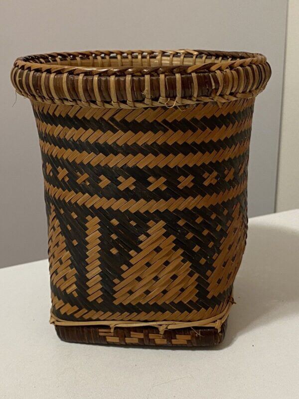 Tiruray Double Weave Large Basket Palawan BOHO Philippines Tribal Art Vintage