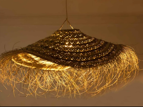 Traditional Moroccan Rattan Lamp - Handcrafted Lighting Shade