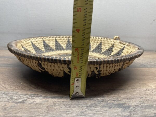 Tribal Vintage Fiber Rush 12” Woven Basket/Bowl BOHO Beige/Brown Star - Image 6