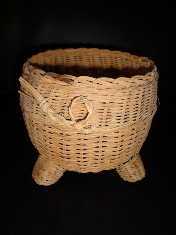 Unique Wicker HandCrafted Pig Basket 7" Tall - Image 3