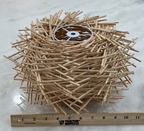 Unusual Hand Made Birds Nest lamp Shade Twisted Rattan Lamp Shade