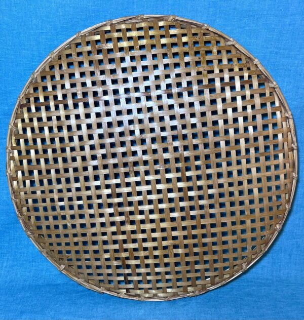 Vintage 18” Woven Winnowing Drying Basket Tray Sifter Wall Basket Boho Decor - Image 4