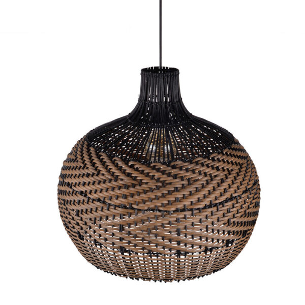 Vintage Bamboo Minimalism Rattan Ceiling Light Fixture Woven Pendant Lampshade - Image 4