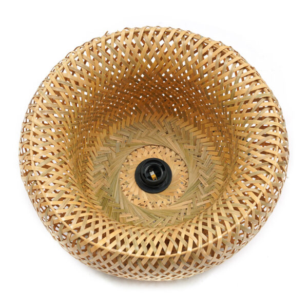 Vintage Bamboo Wicker Rattan Shade Pendant Light Hanging Fixture Ceiling Lamp - Image 4