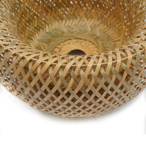 Vintage Bamboo Wicker Rattan Shade Pendant Light Hanging Fixture Ceiling Lamp - Image 5