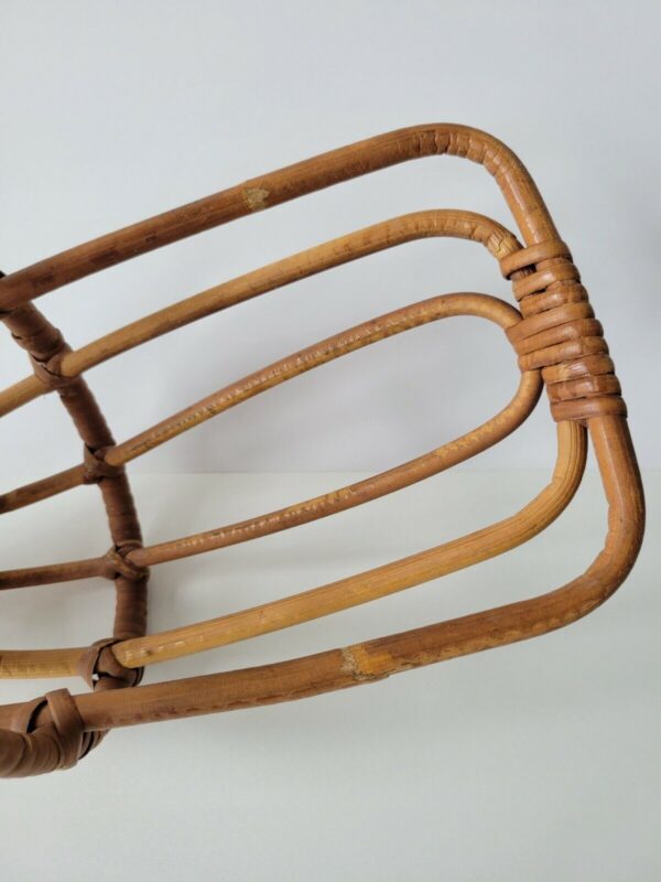 Vintage Bamboo Wicker Rattan Woven Scoop Wall Basket Boho Hippie Decor Read* - Image 4