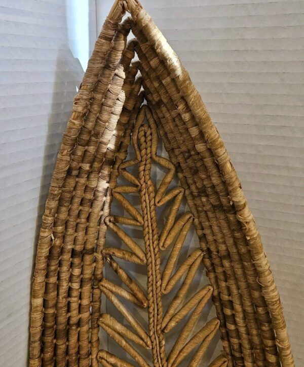 Vintage Bohemian Leaf Hand Woven Bread Basket - Image 2