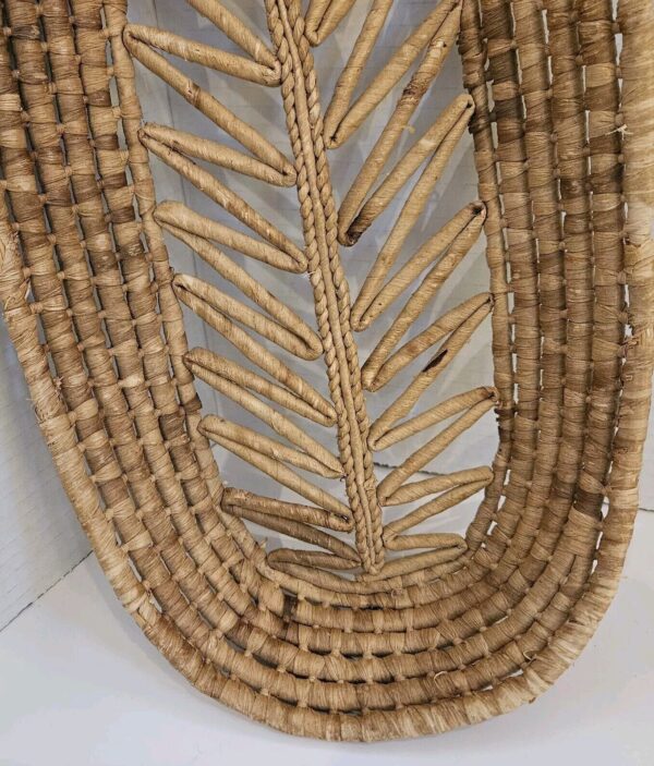 Vintage Bohemian Leaf Hand Woven Bread Basket - Image 3