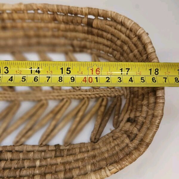 Vintage Bohemian Leaf Hand Woven Bread Basket - Image 5