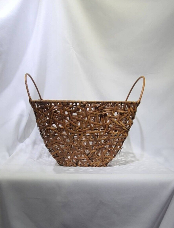 Vintage Boho Basket With Handles