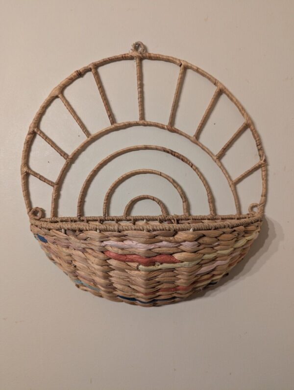 Vintage Boho Chic Wall Hanging Basket - Image 2