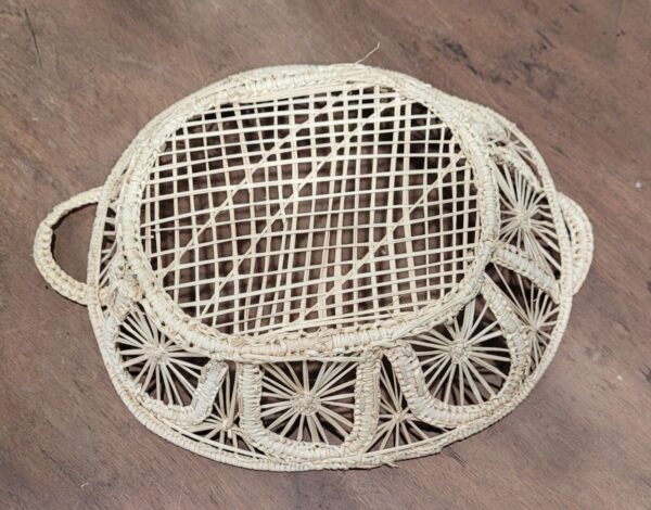 Vintage Boho Dainty Small Wicker Basket With Handles - Image 3