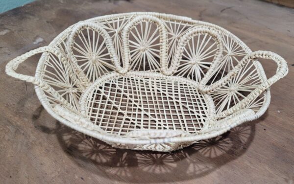 Vintage Boho Dainty Small Wicker Basket With Handles - Image 2