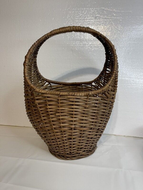 Vintage Boho Wicker Basket Beautiful 14” Tall