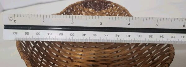 Vintage BoHo Woven Wicker Acorn Shaped Basket 9"x6" - Image 3