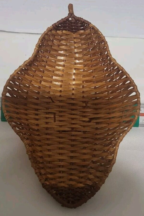 Vintage BoHo Woven Wicker Acorn Shaped Basket 9"x6"