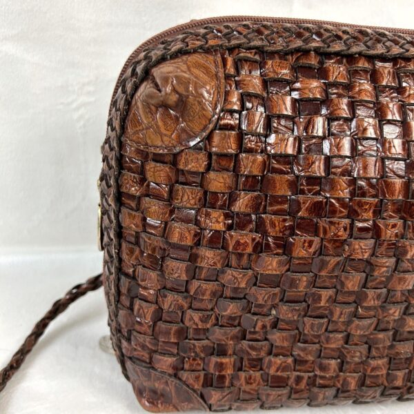 Vintage CeeKlein Woven Crossbody Purse Basket Weave Leather Womens Boho Y2K - Image 5