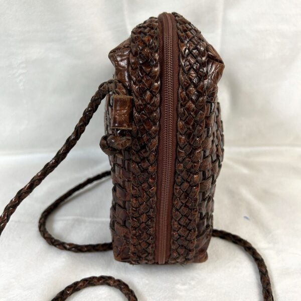 Vintage CeeKlein Woven Crossbody Purse Basket Weave Leather Womens Boho Y2K - Image 6