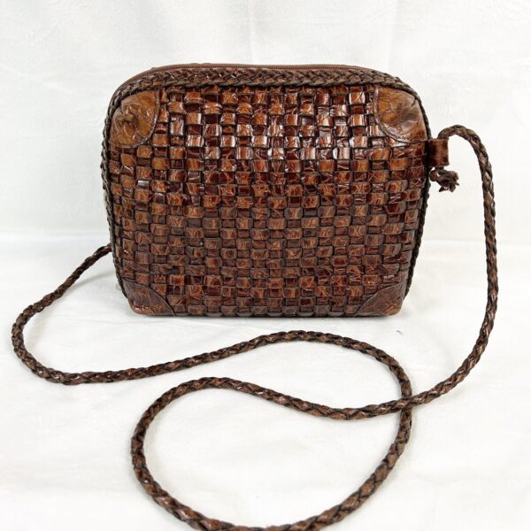 Vintage CeeKlein Woven Crossbody Purse Basket Weave Leather Womens Boho Y2K