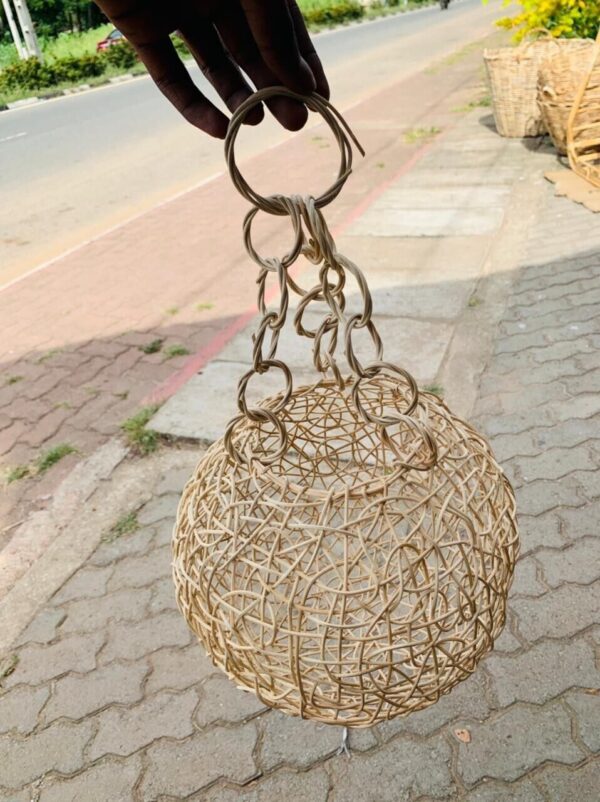 Vintage Ceiling Rattan Woven Sphere Ball Natural Easy Fit Deco Light/Lamp Shade - Image 2