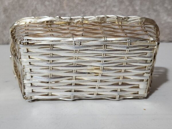 Vintage Diner Silver Woven Metal Cracker Basket Restaurant Ware - Image 6