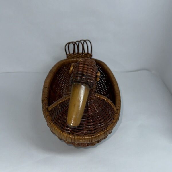 Vintage Duck Basket Wicker Rattan Woven Boho Country Decor 10” Number10-8501 - Image 2