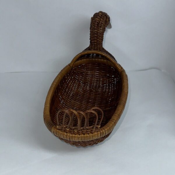 Vintage Duck Basket Wicker Rattan Woven Boho Country Decor 10” Number10-8501 - Image 4