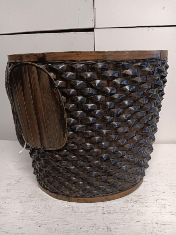 Vintage Elephant Woven Wicker Rattan Boho Basket Waste Basket Bin Storage-Cute - Image 5