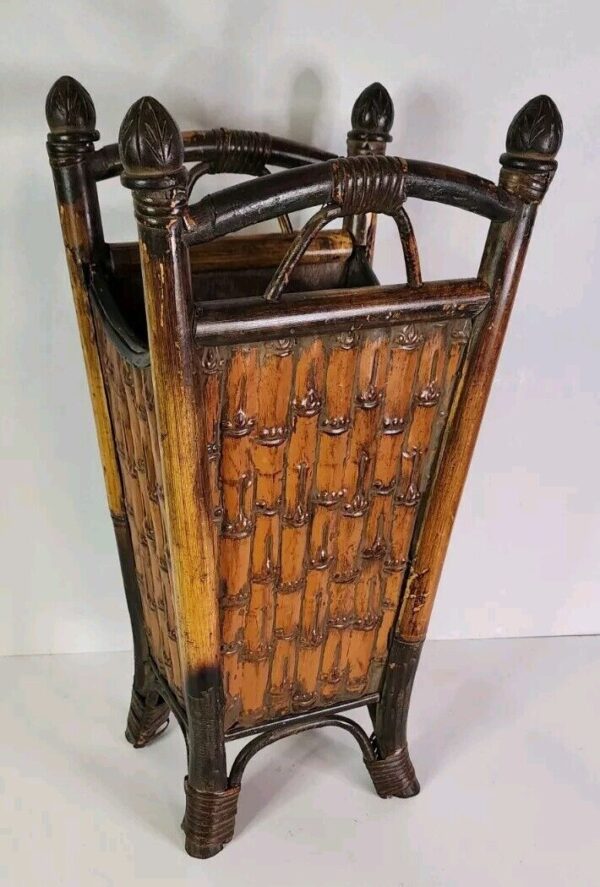 Vintage Faux Bamboo Umbrella Holder Stand - Image 2