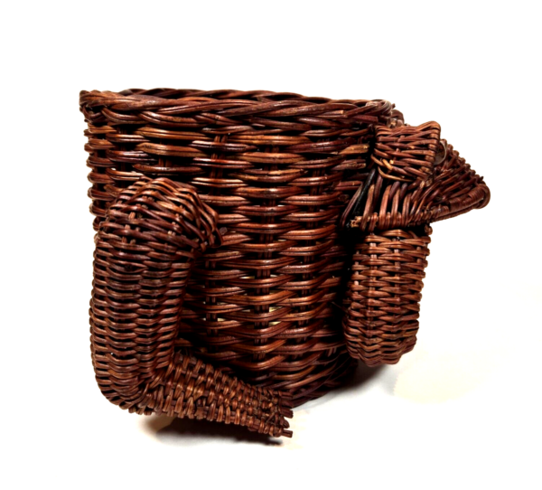 Vintage Frog Planter Wicker Rattan Basket Weave - MCM Boho Cottage Decor - CUTE! - Image 4