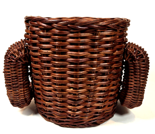 Vintage Frog Planter Wicker Rattan Basket Weave - MCM Boho Cottage Decor - CUTE! - Image 5