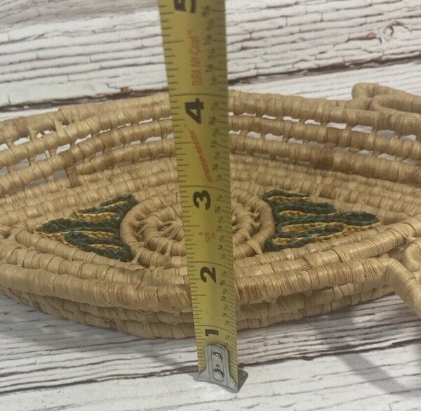 Vintage Frog Shaped Wicker Basket Woven Boho Wall Art Or Catchall Open Basket - Image 5