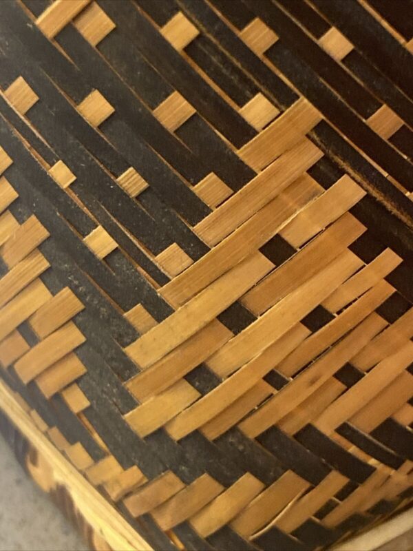 Vintage GEOMETRIC Double Weave BASKET Palawan BOHO TRIBAL Art - Image 4