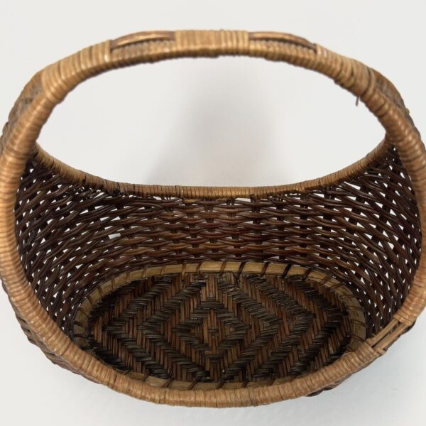 Vintage Gondola Basket Woven Crescent Wicker Market Boho Farmhouse 11” x7” x11” - Image 3