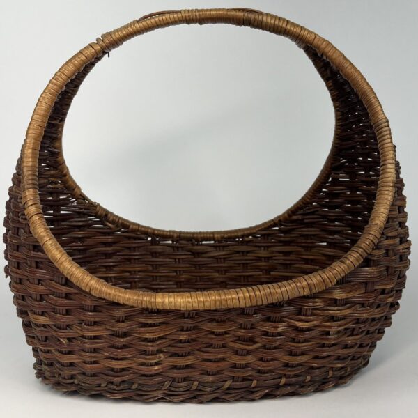 Vintage Gondola Basket Woven Crescent Wicker Market Boho Farmhouse 11” x7” x11” - Image 4