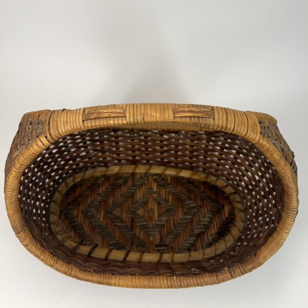 Vintage Gondola Basket Woven Crescent Wicker Market Boho Farmhouse 11” x7” x11” - Image 5