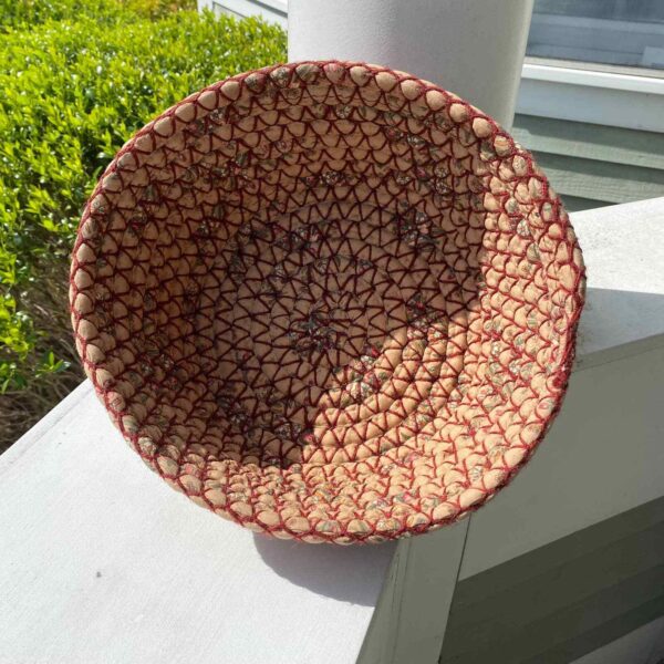 Vintage Hand Woven Large Floral Boho Basket - Image 3