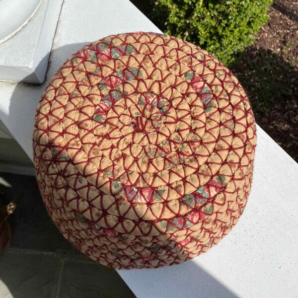 Vintage Hand Woven Large Floral Boho Basket - Image 5