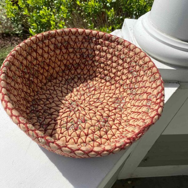 Vintage Hand Woven Large Floral Boho Basket