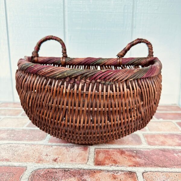 Vintage Hanging Wicker Rattan Basket Wall Pocket Door Hanger Boho Decor Planter - Image 2