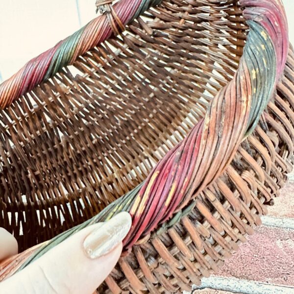 Vintage Hanging Wicker Rattan Basket Wall Pocket Door Hanger Boho Decor Planter - Image 6
