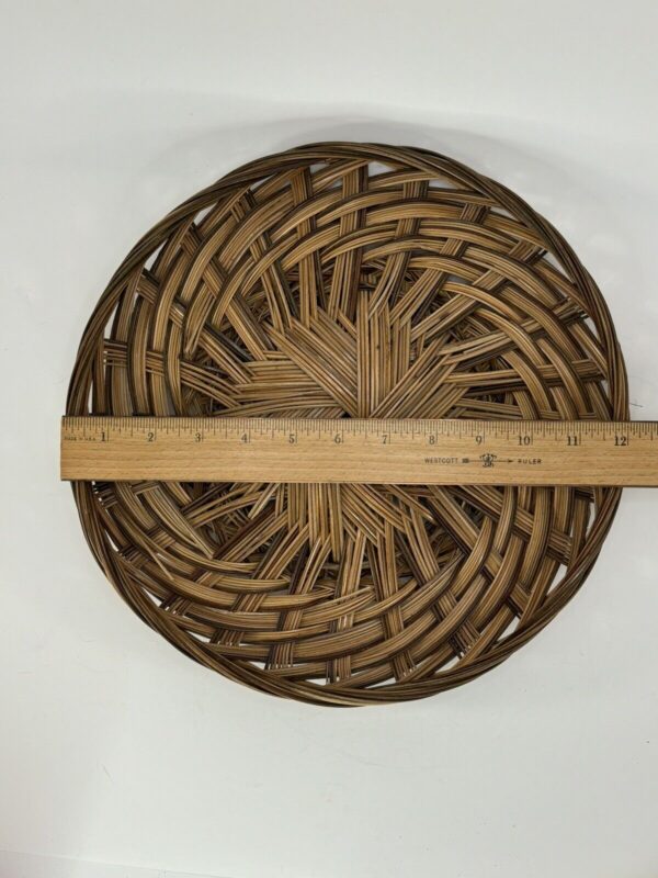 Vintage Hanging Woven Boho Wall Basket 12” - Image 2