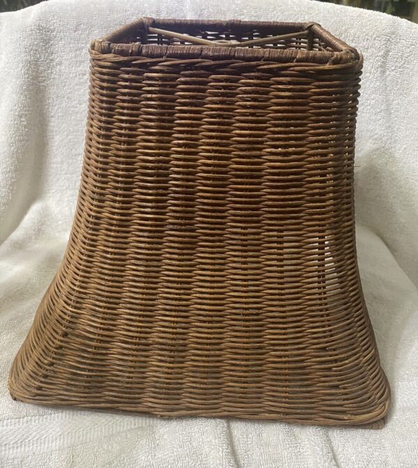 Vintage Heavy Woven Wicker Natural Lampshade - Image 3