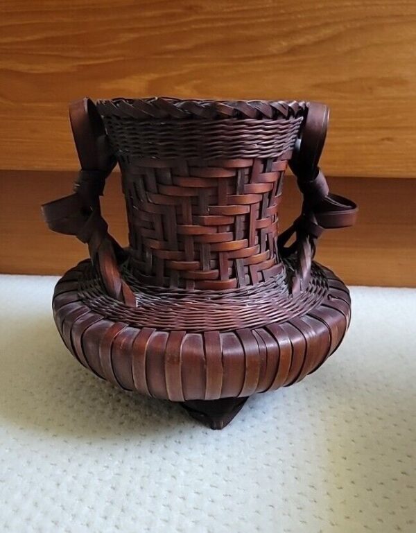 Vintage IKEBANA Japanese Woven 10" Bamboo Basket - Image 2