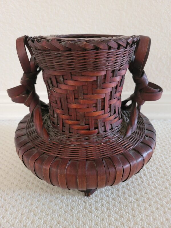 Vintage IKEBANA Japanese Woven 10" Bamboo Basket - Image 4