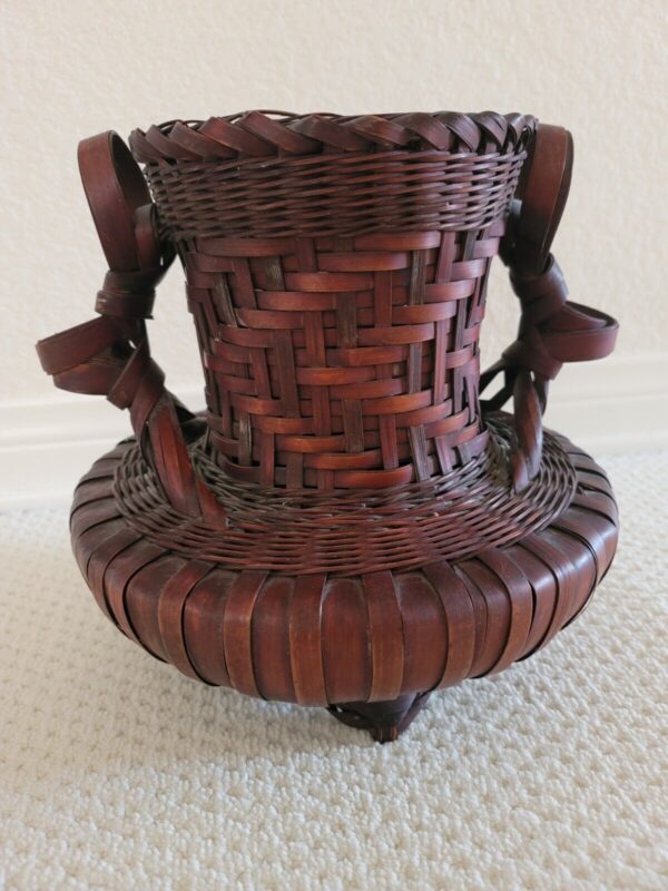 Vintage IKEBANA Japanese Woven 10" Bamboo Basket