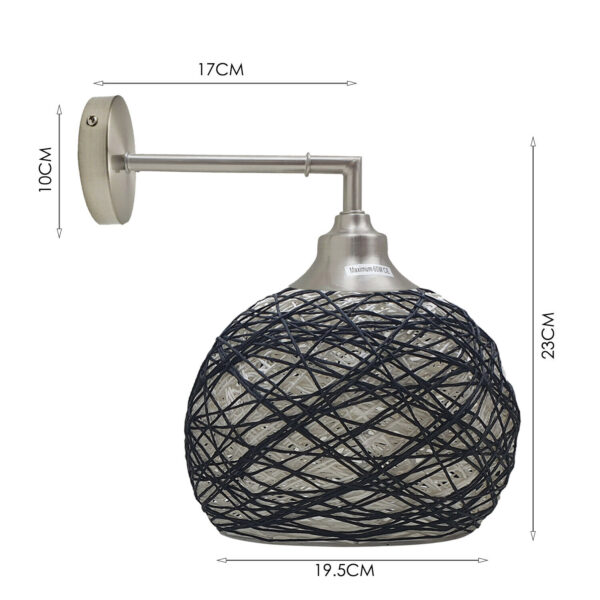 Vintage Industrial Retro Loft Style Rattan Lamp Shade Wall Sconce Pendant Light - Image 3