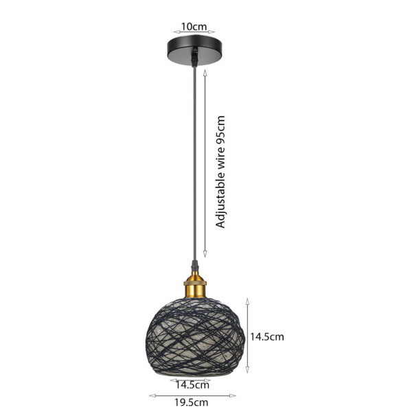 Vintage Industrial Retro Style Modern Rattan Lampshade Ceiling Pendant Lights UK - Image 3