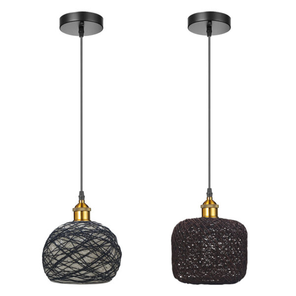 Vintage Industrial Retro Style Modern Rattan Lampshade Ceiling Pendant Lights UK