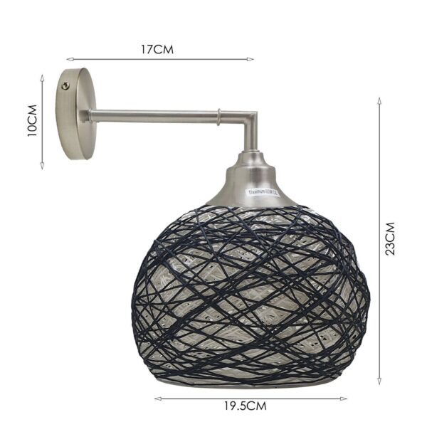 Vintage Industrial Wall Light Shade Retro Rattan Lampshade Sconce Wall Lights UK - Image 2